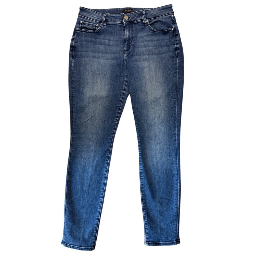Ann Taylor Curvy Skinny Jeans 8 Mid Rise‎ Sculpting Pockets Stretch Denim Indigo